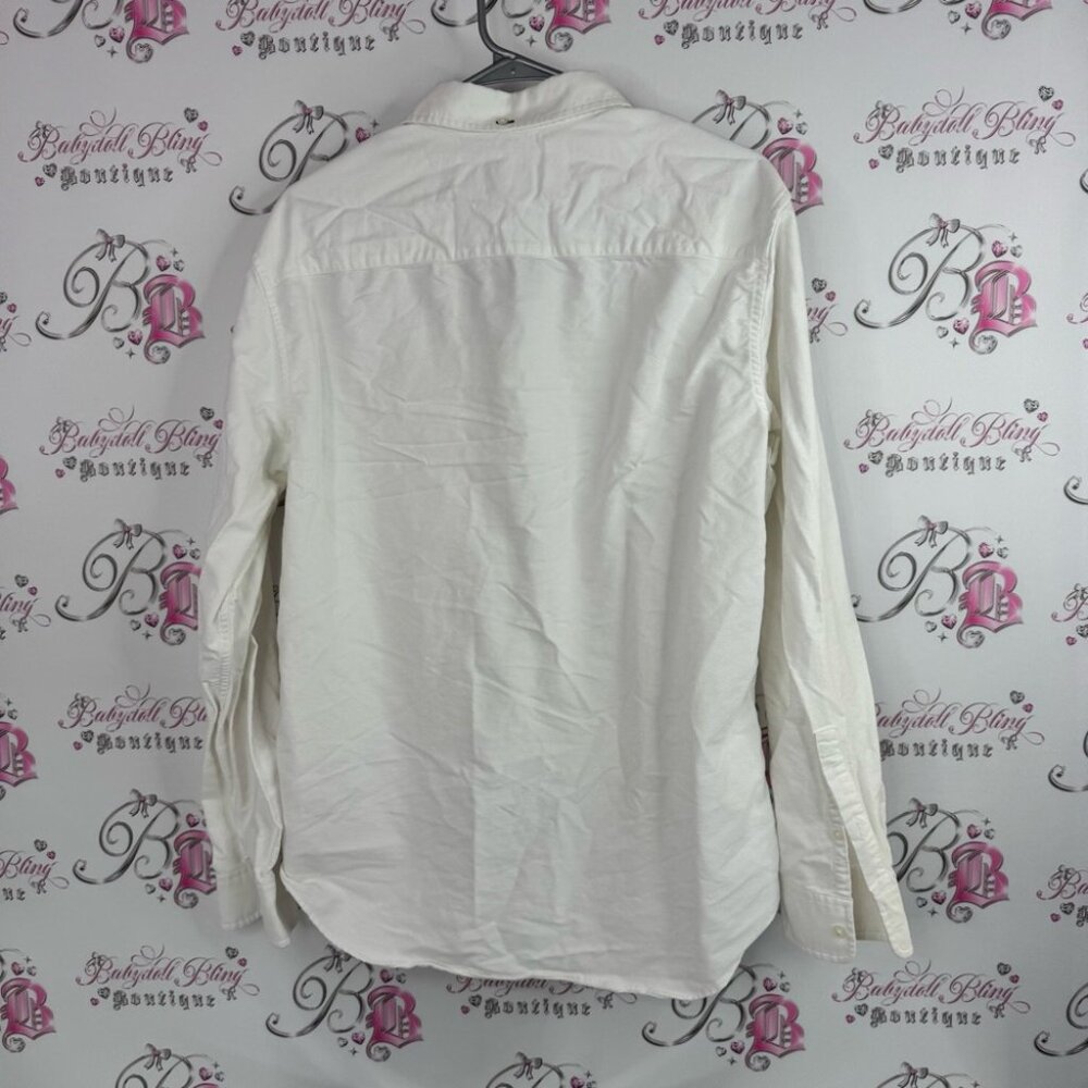 Club Monaco button down collar top Off-White Casual Button Down Shirt - Picture 2 of 8